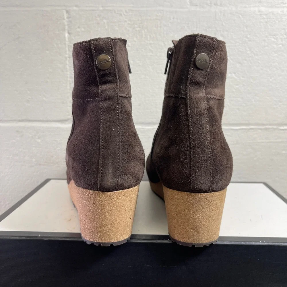 Papillio‎ by Birkenstock Ebba Brown Suede Wedge Ankle Boots Women's 41 EU/10 US